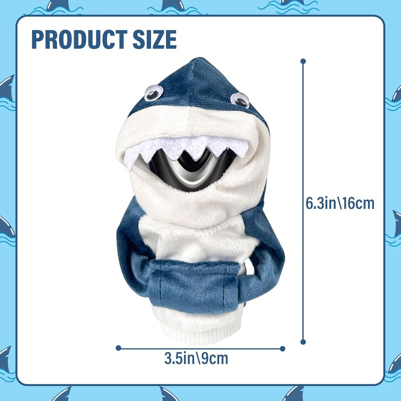 HXOUSE Shark Gear Shift Hoodie - Easy to Put & Remove Cool Shifter Hoodie for Most Car Shifters, Soft Fabric Shift Knob Hoodie for Universal Interior Accessories for Cars (Shark Blue) - Image 2